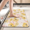 thumbnail image 1 of Spring Flowers Bath Mat for Bathroom, Yellow Flowers with Pink Leaves Quick Dry and Super Absorbent Bath Mat Rugs, Non Slip Rubber Backing Floor Mat 17x30 Inches for Kitchen Bedroom Indoor, 1 of 6