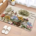 thumbnail image 1 of Spring Flowers Bathroom Rug Washable 2x3 Entryway Rug Non Slip Farmhouse Hydrangea Sunflowers Bunny on Linen Front Door Mat Low Pile Indoor Doormat Throw Floor Carpet for Kitchen Bedroom Entrance, 1 of 8