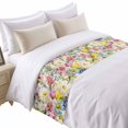 thumbnail image 1 of Spring Flowers Bed Runner for Queen Size Bed, Vintage Watercolor Pink White Blue Purple Floral Leaf Soft Bedding Scarf Bedding Protector Slipcover Sofa Throw for Bedroom Hotel Guesthouse, 1 of 8