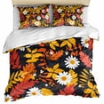 thumbnail image 1 of Spring Flowers Bedding 3 Piece Duvet Cover Set Queen Size, Orange Red White Daisy Flower Floral Soft Microfiber Comforter Cover with Zipper Closure & Pillowcases, Wrinkle & FadeResistant Quilt Cover, 1 of 9