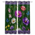 thumbnail image 1 of Spring Flowers Blackout Curtains 54 Inches Long, Boho Botanical Budding Garden Florals Thermal Insulated Black Out Curtains, Darkening Window Curtain Drapes for Bedroom Living Room 45"x54" 2 Panels, 1 of 9