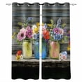 thumbnail image 1 of Spring Flowers Blackout Curtains 54 Inches Long, Botanical Blooms Floral Painting Art Thermal Insulated Black Out Curtains, Darkening Window Curtain Drapes for Bedroom Living Room 45"x54" 2 Panels, 1 of 9