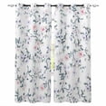 thumbnail image 1 of Spring Flowers Blackout Curtains 84 Inches Long, Blue Pink Floral Leaves Pastoral Botanical Thermal Insulated Black Out Curtains, Darkening Window Curtain for Bedroom Living Room 42"x84" 2 Panels, 1 of 9