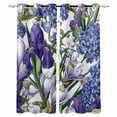 thumbnail image 1 of Spring Flowers Blackout Curtains 96 Inch Length 2 Panels Set, Purple Hydrangea Orchid Floral Country Full Shading Curtains for Windows, Blackout Curtains for Bedroom Living Room 52"x96", 1 of 8