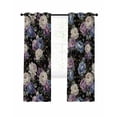 thumbnail image 1 of Spring Flowers Blackout Curtains for Bedroom Living Room, Blue Purple White Rose Floral Plant Black 90 In Long Thermal Insulated Room Darkening Drapes Grommet Window Treatments, 52 x 90 In, 1 of 9