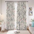 thumbnail image 1 of Spring Flowers Blackout Curtains for Bedroom/Living Room, Pinch Pleated Black Out Curtains, Blue Pink Floral Leaves Farmhouse Vintage Plants Room Darkening Window Drapes with Hooks 2 Panels, 39"x70", 1 of 8