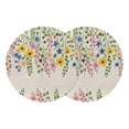 thumbnail image 1 of Spring Flowers Blossom Round 13 Inch Placemats Set of 2, Pastoral Farmhouse Botanical Rustic HeatResistant Non Slip Place Mats for Dining Table, Wipeable Braided Kitchen Table Mats for Housewarming, 1 of 9