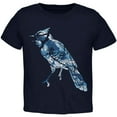 thumbnail image 1 of Spring Flowers Blue Jay Bird Toddler T Shirt Navy 3T, 1 of 1