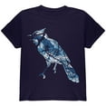 thumbnail image 1 of Spring Flowers Blue Jay Bird Youth T Shirt Navy YSM, 1 of 1