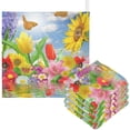 thumbnail image 1 of Spring Flowers Butterflies Baby Muslin Washcloths Soft Absorbent Face Towel, Floral Lake View Burp Cloths Cotton Bath Wipes 5 PCS Infant Wash Cloth for Newborn Boys Girls 12x12 inches, 1 of 6