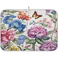 thumbnail image 1 of Spring Flowers Butterfly Dish Drying Mat for Kitchen Counter, Ultra Absorbent Reversible Microfiber Dishes Drying Rack Pad Heat-resistant Mats 18x24in Home Decor, 1 of 7