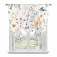 thumbnail image 1 of Spring Flowers Butterfly Tie Up Curtain 63 Inches Long, Retro Leaf Farm Balloon Style Kitchen Window Curtain Over Sink, Small Window Rod Pocket Curtain 52"x63", 1 of 9