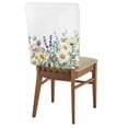 thumbnail image 1 of Spring Flowers Chair Covers Set of 1 White Daisy Lavender Eucalyptus Leaf Plants Chair Back Covers Stretch Removable Washable Slipcovers Protector for Dining Room Kitchen Party Decor, 1 of 9