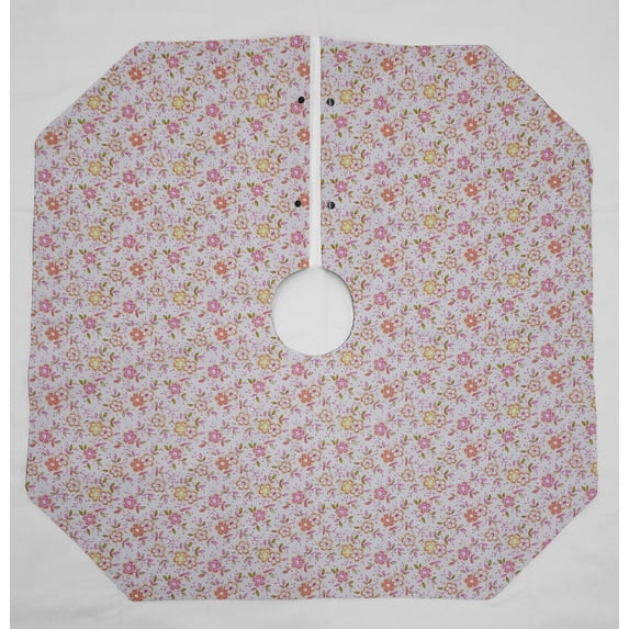 Spring Flowers Christmas Tree Skirt By Penny's Needful Things (Pink) (Octagonal)