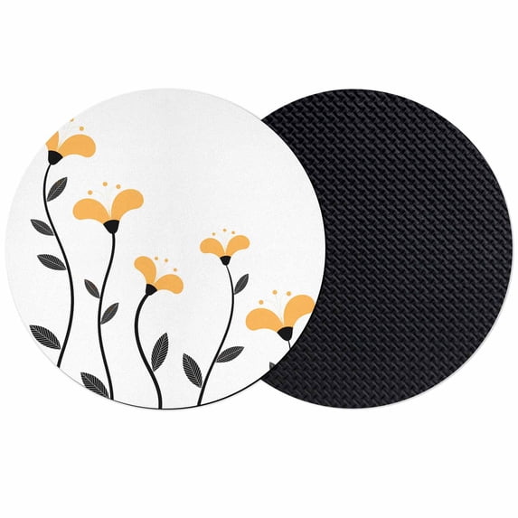 Spring Flowers Coasters Set of 2, Absorbent Coasters for Drinks, Modern Simple Floral Plants Lines Art Coaster for Desk Coffee Table Protection, Home Decor House Warming Gifts 4"