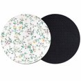 thumbnail image 1 of Spring Flowers Coasters Set of 2, Absorbent Coasters for Drinks, Yellow Pink Floral Leaves Country Farm Plants Coaster for Desk Coffee Table Protection, Home Decor House Warming Gifts 4", 1 of 8