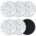 thumbnail image 1 of Spring Flowers Coasters Set of 6, Absorbent Coasters for Drinks, Blue Pink Floral Leaves Pastoral Botanical Coaster for Desk Coffee Table Protection, Home Decor House Warming Gifts 4", 1 of 8