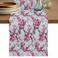 thumbnail image 1 of Spring Flowers Cotton Linen Table Runner for Dining Kitchen, Chinese Pink Peach Blossoms Branches Wedding Outdoor Party Tablerunners Decoration, Dresser Scarf Coffee Tablecloth Runners 13x60 Inches, 1 of 9