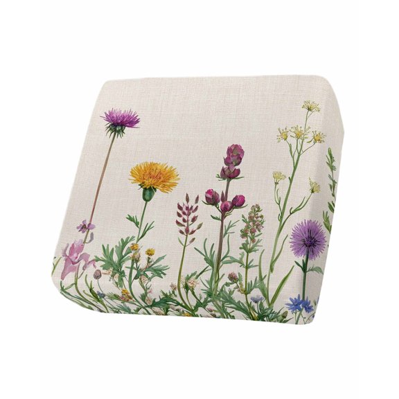 Spring Flowers Couch Cushion Covers Stretch, Washable Sofa Seat Covers Individual Seat Cushion Sofa Slipcovers Wild Floral Herb Botanical Couch Cover Furniture Protector S-1PCS