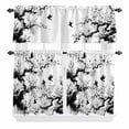 thumbnail image 1 of Spring Flowers Curtain Valances Set Black Bird Peaches Flower Water Ink Painting Kitchen Curtains 24&nbsp;inch Length Rod Pocket Valance and Tiers 3 Piece Set Small Bedroom Bathroom Laundry Decor, 1 of 9