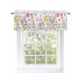 thumbnail image 1 of Spring Flowers Curtain Valances for Windows, Botanical Floral Butterfly Wooden Grain Kitchen Valance Window Treatment, Light Filtering Block Curtains for Bathroom/Bedroom/Living Room 42'' x 12'', 1 of 9