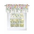 thumbnail image 1 of Spring Flowers Curtain Valances for Windows, Colorful Botanical Floral Leaves Vines Kitchen Valance Window Treatment, Light Filtering Block Curtains for Bathroom/Bedroom/Living Room 54'' x 18'', 1 of 9