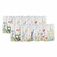 thumbnail image 1 of Spring Flowers Curtain Valances for Windows, Kitchen Valance Window Treatments Panel 2 Pack, Simple Botanical Wildflowers Herbs Rod Pocket Short Curtains for Bathroom Bedroom 54 x 18 Inch, 1 of 8
