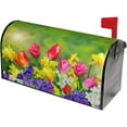 thumbnail image 1 of Spring Flowers Daffodils and Tulips Floral Mailbox Covers Magnetic Post Letter Box Cover for Garden Yard Decor Outside Home Standard 21x18 in, 1 of 6