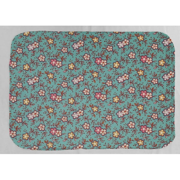 Spring Flowers Dish Drying Mat by Penny's Needful Things (Yellow) (Teal)