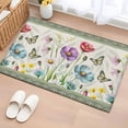 thumbnail image 1 of Spring Flowers Entryway Rug 2'x3'&nbsp; Non Slip Front Door Mats, Retro Boho Botanical Florals Butterfly Entrance Rugs Indoor Outdoor Carpet, Washable Floor Mats Small Area Rug for Bedroom Kitchen, 1 of 8
