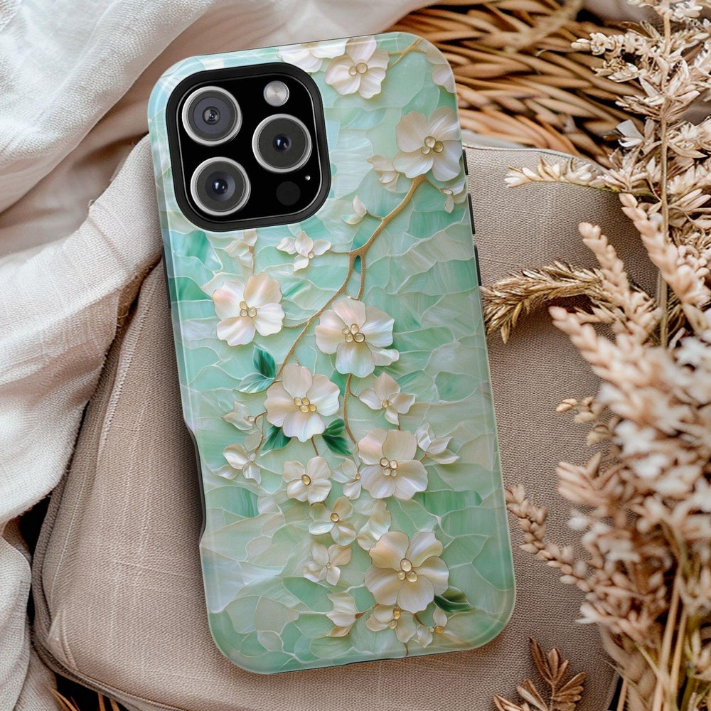Spring Phone Cases Spring Flowers Faux Stained Glass Compatible Phone Case for iPhone 11 ...