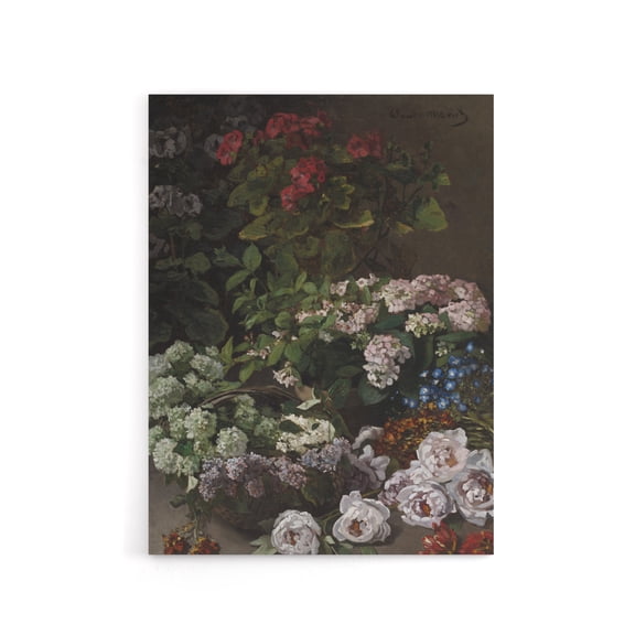 Spring Flowers Floral Still Life Monet Vintage Canvas Wall Art 24X32"