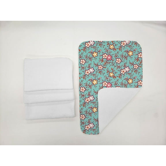 Spring Flowers Hand Towels (Set of 4) by Penny's Needful Things (Towel Color: White) (Teal)