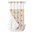 thumbnail image 1 of Spring Flowers No Hooks Shower Curtain with Snap-in Liner Watercolor Yellow Dragonfly Red Floral Leaf Linen Texture Shower Curtains for Bathroom, Waterproof, Easy Install, Washable 36"x78", 1 of 9