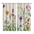 thumbnail image 1 of Spring Flowers Kitchen Curtains 63 Inch Length, Wild Floral Herb Botanical Grommet Top Bedroom Living Room Curtains, Light Filtering Cafe Curtain Drapes 2 Panels Set 84''x63'', 1 of 9