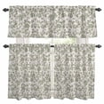 thumbnail image 1 of Spring Flowers Kitchen Curtains Sets for Windows 24 Inch Length, Farmhouse Sage Green Pastoral Floral Leaf Rod Pocket Window Treatments Tier Curtains and Valances Set for Bedroom/Bathroom, 1 of 8