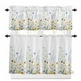 thumbnail image 1 of Spring Flowers Kitchen Curtains Valances and Tiers Set of 3 Plants Tier Curtains and Valance Rod Pocket Valance Curtains Set for Kitchen Bathroom Small Windows 27.5"W x 36"L (Pack of 3), 1 of 8