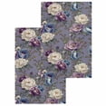 thumbnail image 1 of Spring Flowers Kitchen Dish Towels for Drying Dishes Set of 2, Farmhouse Retro Botanical Purple Blue Floral Waffle Weave Microfiber Hand Tea Bathroom Towels Quick Dry & Absorbent Towel 15.7x23.6, 1 of 7