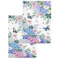 thumbnail image 1 of Spring Flowers Kitchen Dish Towels for Drying Dishes Set of 2, Watercolor Floral Butterflies Botanical Waffle Weave Microfiber Hand Tea Bathroom Towels Quick Dry & Absorbent Towel 15.7x23.6, 1 of 7