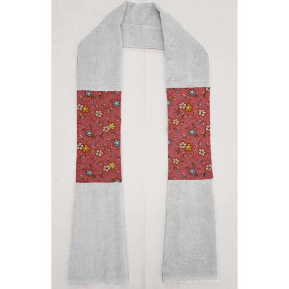 Spring Flowers Kitchen Towel Boa / Scarf by Penny's Needful Things (Towel Color: White) (Red)