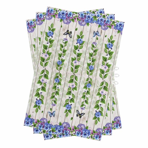 Spring Flowers Kitchen Towels Set of 3, Water Absorbent Dish Towel, Summer Rustic Botanical Butterfly Decorative Hand Towels - Quick Drying Cloth for Cooking Baking, 18x28 Inch