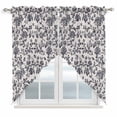 thumbnail image 1 of Spring Flowers Kitchen Window Curtains, Swag Curtains Valance for Bedroom Living Room Bathroom, Farmhouse Dark Blue Pastoral Floral Leaf Rod Pocket Window Curtain Block Drapes 2 Panels 36"x63", 1 of 9