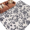 thumbnail image 1 of Spring Flowers Large Area Rugs for Bedroom Living Room, Soft Non Slip Carpet Bedside Rug, Farmhouse Dark Blue Pastoral Floral Leaf Rectangular Floor Cover Kitchen Accent Rug 8'x10' for Office, 1 of 9