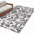 thumbnail image 1 of Spring Flowers Large Area Rugs for Bedroom Living Room, Soft Non Slip Carpet Bedside Rug, Farmhouse Dark Blue Pastoral Floral Leaf Rectangular Floor Cover Kitchen Accent Rug 3'x5' for Office, 1 of 9