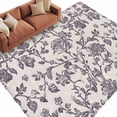 thumbnail image 1 of Spring Flowers Large Area Rugs for Bedroom Living Room, Soft Non Slip Carpet Bedside Rug, Farmhouse Purple Pastoral Floral Leaf Rectangular Floor Cover Kitchen Accent Rug 5'x8' for Dining Room/Office, 1 of 9