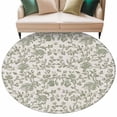 thumbnail image 1 of Spring Flowers Large Area Rugs for Bedroom Living Room, Soft Non Slip Carpet Bedside Rug, Farmhouse Sage Green Pastoral Floral Leaf Round Floor Cover Kitchen Accent Rug 7' for Dining Room/Office, 1 of 9