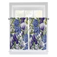thumbnail image 1 of Spring Flowers Living Room Curtains 2 Panel, Purple Hydrangea Orchid Floral Country Cafe Window Treatment, Farmhouse Bedroom Bathroom Kitchen Curtains Drapes 104"x54", 1 of 6