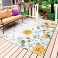 thumbnail image 1 of Spring Flowers Outdoor Rug 4x6 Ft, Non Slip Washable Area Rug, Watercolor Botanical Eucalyptus Leaves Patio Rugs Carpet Runner, Large Floor Mat for Indoor/Outdoor Deck Porch Camping, 1 of 8
