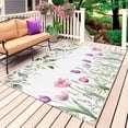 thumbnail image 1 of Spring Flowers Outdoor Rug 5x7 Ft, Non Slip Washable Area Rug, Botanical Tulips Eucalyptus Leaves Patio Rugs Carpet Runner, Large Floor Mat for Indoor/Outdoor Deck Porch Camping, 1 of 8