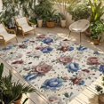 thumbnail image 1 of Spring Flowers Outdoor Rug for Patio/Deck/Porch, Non-Slip Large Area Rug 4 x 6 Ft, Farmhouse Botanical Seasonal Floral Herbs Indoor Outdoor Rugs Washable Area Rugs, Camping Rug Carpet Runner, 1 of 8